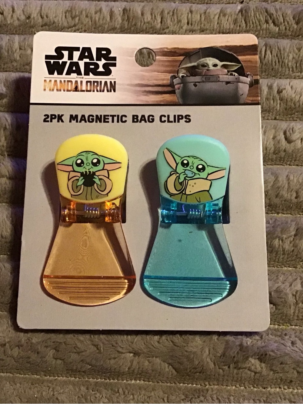 Star Wars Grogu Magnetic Clips — Teal & Yellow 2-Pack